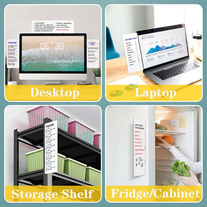 Double-Sided Magnetic Monitor Memo Board, Practical Dry Erase Weekly Planner & Meal Planner for Computer Screen Side, Whiteboard to-Do List with Markers & Eraser for Office Desk