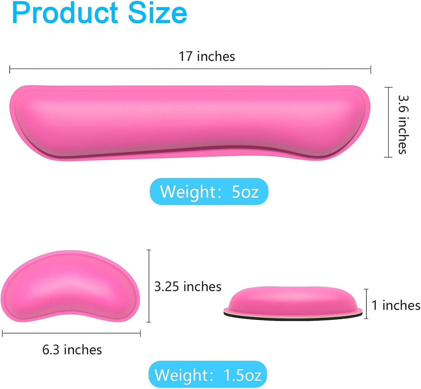 Dapesuom Mouse Wrist Rest, Ergonomic Memory Foam Mouse Wrist for Computer Desk Mats Support, PU Leather Hand Rest Pad Cushion for Gaming, Laptop, Men, Women, Pain Relief & Easy Typing, Black