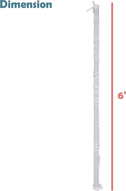 Aspen Creative 15013-21A, 6' Wheat Faux Silk Fabric Cord & Chain Cover, Easy to Install for Lighting Fixture, Cable Management, Lamp Wire Cover