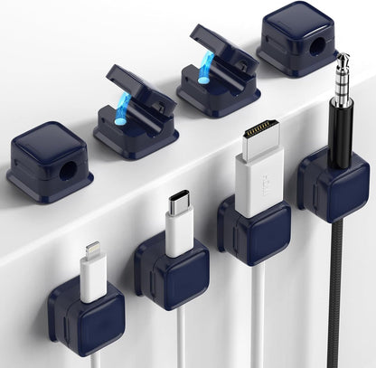 8 Pack Cord Organizer Holder,Costop Strong Adhesive Desk Cable Management Magnetic Easy Open,Organize Phone Charging Cords Wire Holder Organizer Neatly for Home,Office,Car,Desk,Nightstand