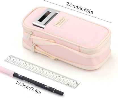 EASTHILL Big Capacity Pencil Case Large Pencil Pouch Stationery Pen Bag for Teen Girls-Green