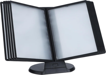 IRSTBL - Desk Reference Organizer Holder with Stand - 10 Pocket Desktop Binder System for Office, Classroom or Home