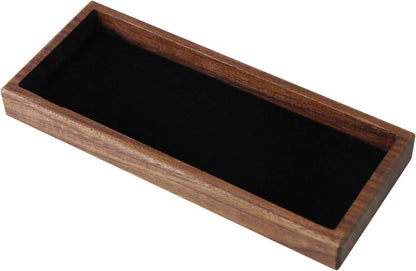 aufodara Wood Pen Tray Desktop Office Storage Box Coin Keys Holder