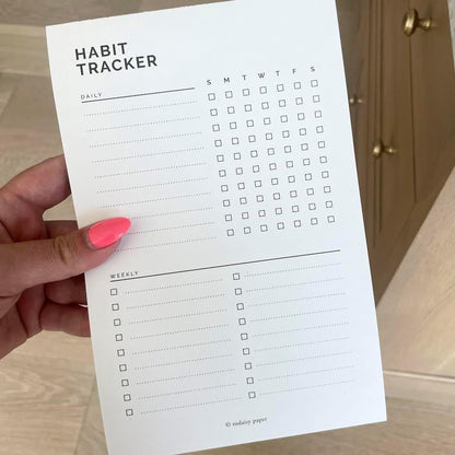 Habit Tracker Planning Pad 5.5 x 8.5"" To-Do List Notepad with Task Organizer. Perfect for office, home and work organization. 50 tear off sheets by Todaisy Paper., White