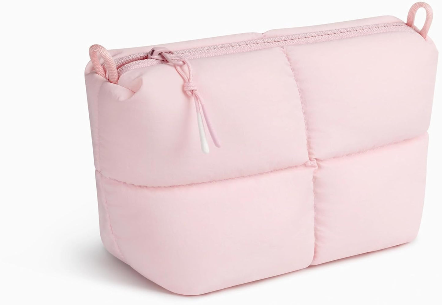 Comfyable Puffy Electronics Organizer Travel Case, Cute Tech Pouch for Women Men, Cable Storage Bag for Charger, Phone, Power Bank, Cord, Compact Tech Accessories Pouch, Rice