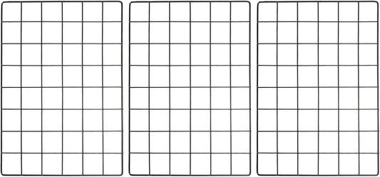 YOKIVE 3Pcs Iron Wire Grid Panel, Decorative Panels Board | Photo Pictures Display Holders Hanging Frame for Home Office (Black, 16"x12")