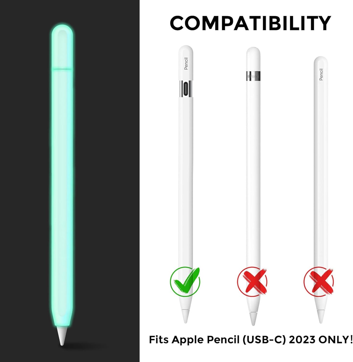 AhaStyle Silicone Case for Apple Pencil (USB-C) 2023 Ultra Thin Proteative Cover Skin Apple Pencil Sleeve Anti-Slip Grip Compatible with Apple Pencil USB C (Lavender)