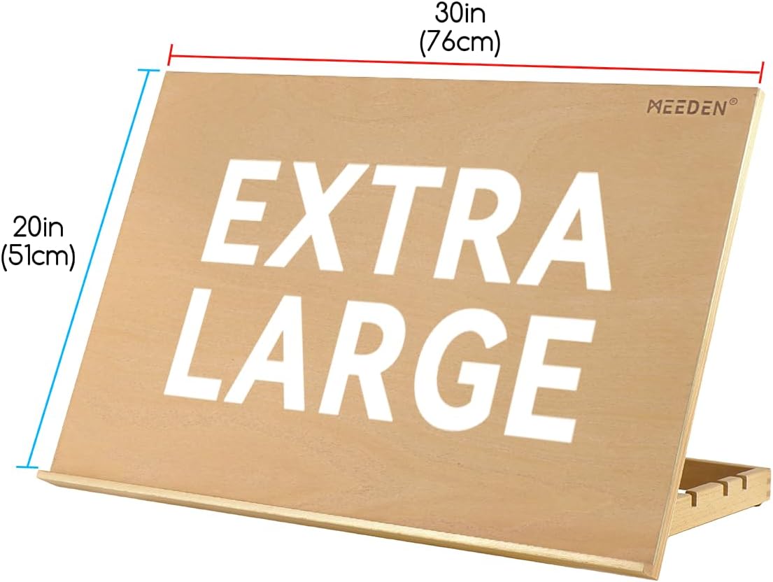 MEEDEN Extra Large(20"x 30") Wooden Tabletop Easel for Painting, 5-Position Adjustable Drawing & Sketching Board, Portable Beechwood Desktop Art Easel Stand for Adults, Artists, Beginners & Student