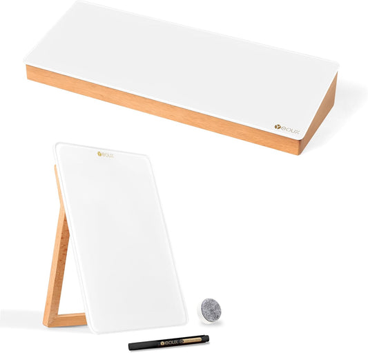 Yeoux Office Essential - Desktop Glass Whiteboard Combination