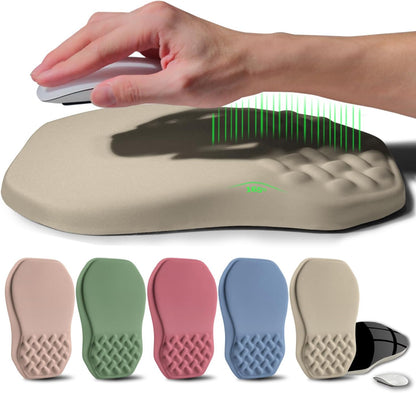 Ergonomic Raised Mouse Pad Wrist Support with Bilateral Slope Memory Foam Mousepad for Wrist Rest and Carpal Tunnel Pain Relief 11.8x7.9〃 Black