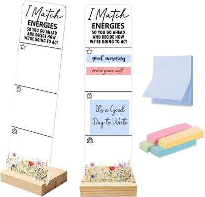 Sticky Note Holder Acrylic Monitor Memo Board Desk Organizers and Accessories Desk Decor Post It Note Holder with 200Pcs Sticky Notes Funny Sarcastic Office Positive Desk Sign