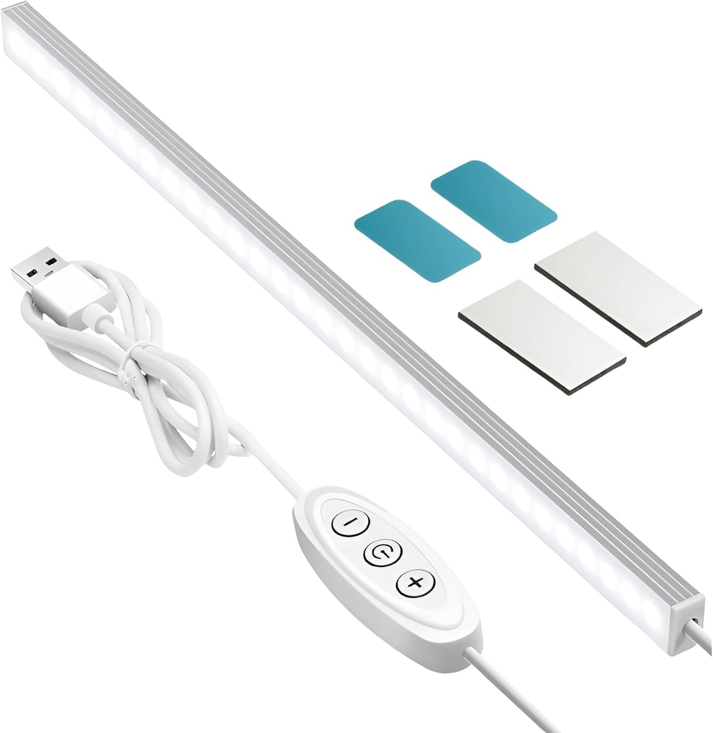 GLVSAE Under Cabinet Lighting, 12 Inch Plug in Light Bar, LED Keyboard Lights, 6000K Cool White Light, Ultra Thin Dimmable Light Bar, Suitable for Kitchen/Desk/Closet/Workbench