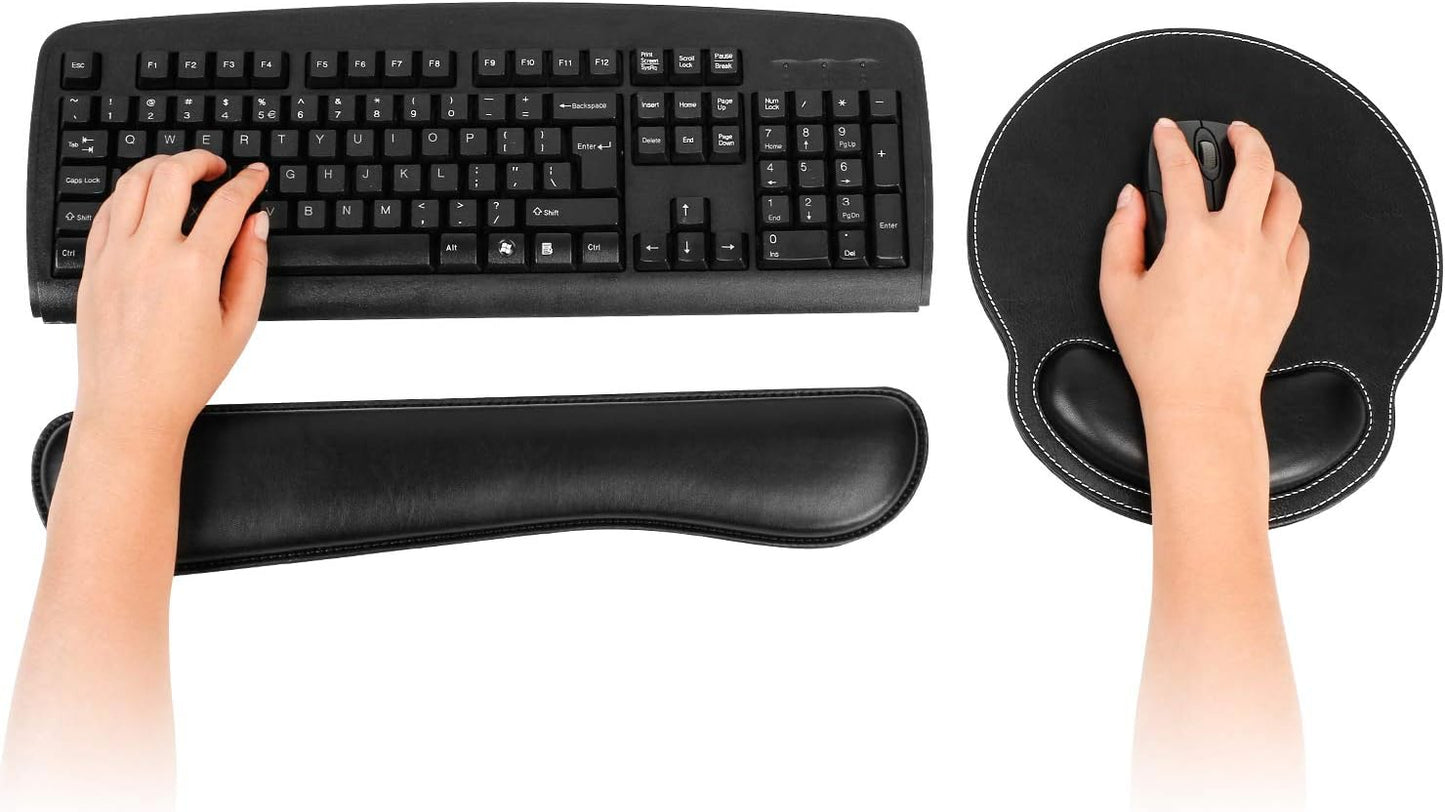 RICHEN Keyboard Wrist Rest and Mouse Pad with Wrist Support, Memory Foam Set for Gaming and Office, Comfortable & Lightweight for Easy Typing & Pain Relief (White Butterflies)