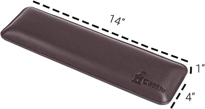 Bailey Compact by Castle - Wrist Rest for Keyboards with Around 61 Keys - Leather Ergonomic Computer Extra Firm Keyboard Wrist Support for Typists, Gaming, Heavy Office Use (Stone, Compact Size)