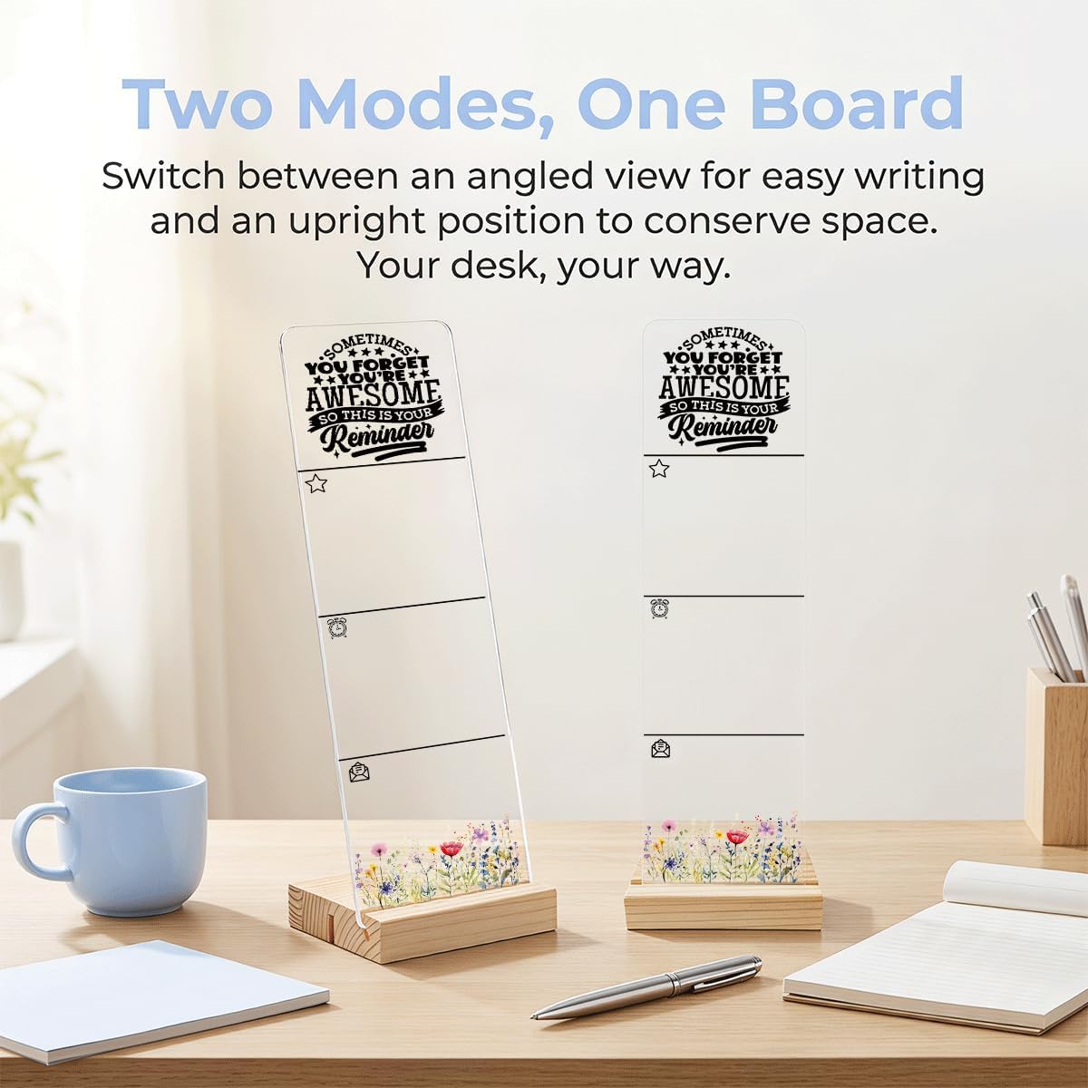 Sticky Note Holder Acrylic Monitor Memo Board Desk Organizers and Accessories Desk Decor Post It Note Holder with 200Pcs Sticky Notes Funny Sarcastic Office Positive Desk Sign