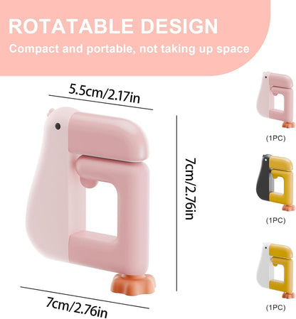 3 Pieces Foldable Table Hook Duck Shape Portable and Removable, No Drilling Bag Holder Bag Clip for Office Storage