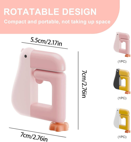 3 Pieces Foldable Table Hook Duck Shape Portable and Removable, No Drilling Bag Holder Bag Clip for Office Storage