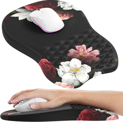 MROCO Ergonomic Mouse Pad with Wrist Support, Memory Foam Wrist Rest Mouse Pad, Non-Slip Base, Smooth Surface for Office & Home, Black
