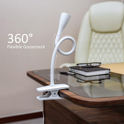 Book Light for Reading in Bed, Eye-Caring LED Reading Light, 360° Flexible Clip on headboard lamp, 5W 3000k Desk Lamp with Clamp for Bedroom, Office, Painting, Workbench and Sewing, Black