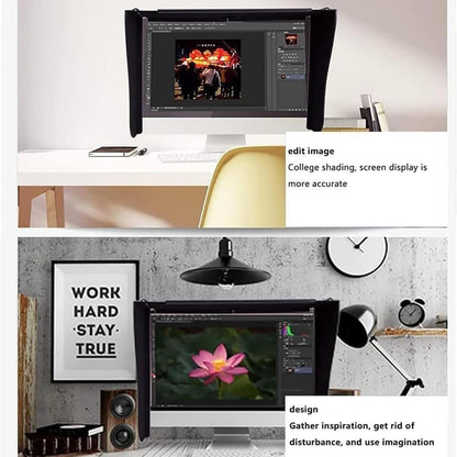 27-inch Display Monitor Hood Sunshade, Screen Sun Visor Adjustable Monitor Hood, All-Sides Coverage Sun Shade for Dell HP Viewsonic Philips Samsung Lenovo ASUS LG EIZO NEC ACER