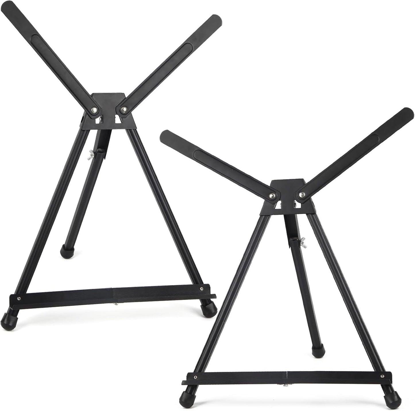 Falling in Art Aluminum 15" to 21" Tabletop Easel Display, Black Tripod with Rubber Feet, Holds Canvas, Paintings, Books, Photos, Signs