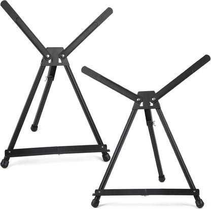 Falling in Art Aluminum 15" to 21" Tabletop Easel Display, Black Tripod with Rubber Feet, Holds Canvas, Paintings, Books, Photos, Signs