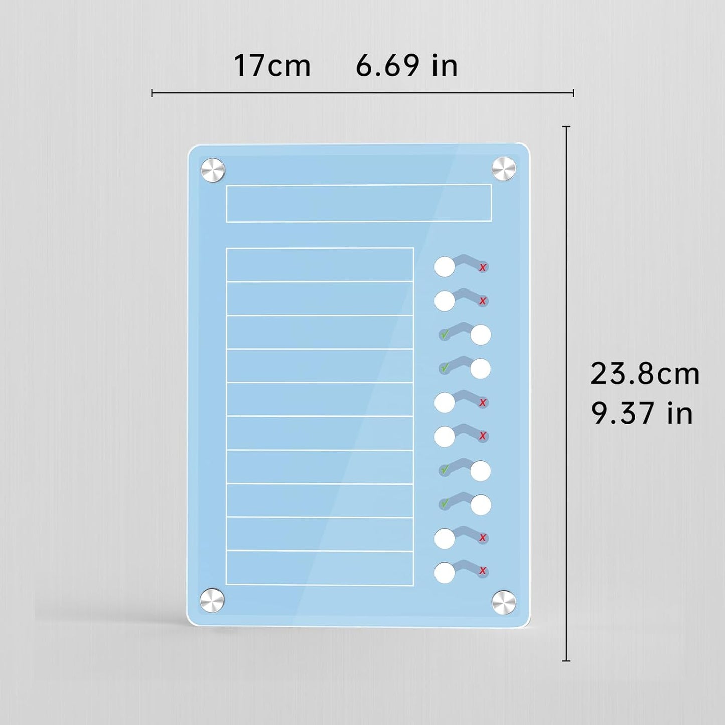 NiHome Acrylic Magnetic to Do List Planning Board with Sliders & Desktop Stand, Chore Chart for Kids & Adults, Checklist Routine Chart Task Board for Fridge & Desk, for Magnetic Metal Surfaces Only