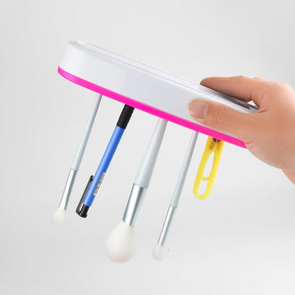 2 PCS Multi-Purpose Cosmetic Storage Box, Desktop Organizers Silicone Make Up Brush Storage Stand, Desktop Storage Box for Eyeliner Pencil, Art Supplies, Painting Brush (Grey)