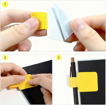 10-Pack Self-Adhesive Pen Loop Holder for Notebooks, Journals & Planners - Elastic Pencil Holder for Pens, Apple Pencil, Stylus (Random 10 Colors)