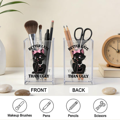 The Makeup Artist Acrylic Cosmetic Pencil Pen Holder, Funny Vanity Accessories for Girls, Makeup Brushes Holder for Beauty Specialist Esthetician, Make Up Artist MUA Appreciation Gifts