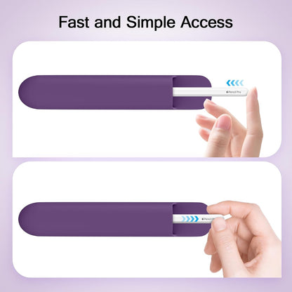 MoKo Pencil Case Holder, Adhesive Silicone Pencil Protected Sleeve Compatible with Apple Pencil Pro/ (USB-C)/ 1st/ 2nd Generation, Similarly Sized Styluses Accessories, Black