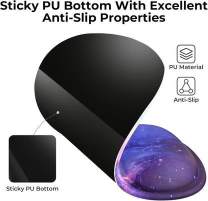 EooCoo Ergonomic Mouse Pad with Gel Wrist Rest Support, Middle Concave Design for Natural Wrist Alignment, Non-Slip Base Mousepad for Laptop, Computer, Office Desk Accessories, Carpal Tunnel Syndrome