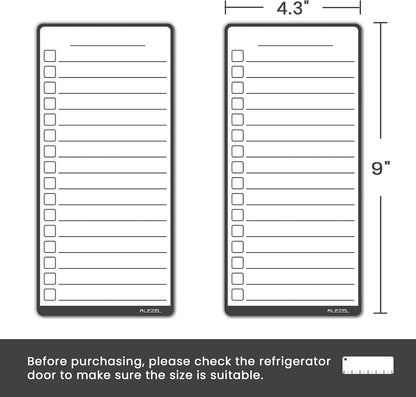 ALEZEL Magnetic to Do List White Board for Fridge, Multifunctional Dry Erase List Board for Refrigerator - Set of 4 Magnetic Grocery List Whiteboards, 4 Markers + Eraser