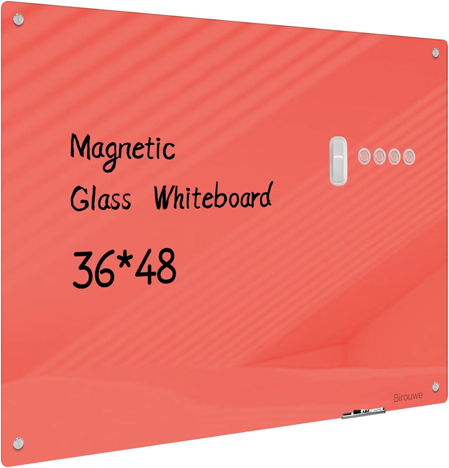 Magnetic Glass Whiteboard - Glass Dry Erase Board 48"x36" Large Frameless Board for Walls Office School and Home