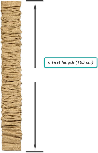 EIFHYT Fabric Cord Cover & Chandelier Chain Cover 2 Pack 6Feet Length for Chandelier Lighting Wires Natural Burlap Easy to Install (Brown)