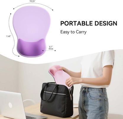 Ergonomic Mouse Pad with Wrist Rest,Cute Gel Mousepad Wrist Support - Small Mini Portable for Travel Mouse Pads for Desk Laptop,Computer,Office & Home Decor (Pink&Light Pink)