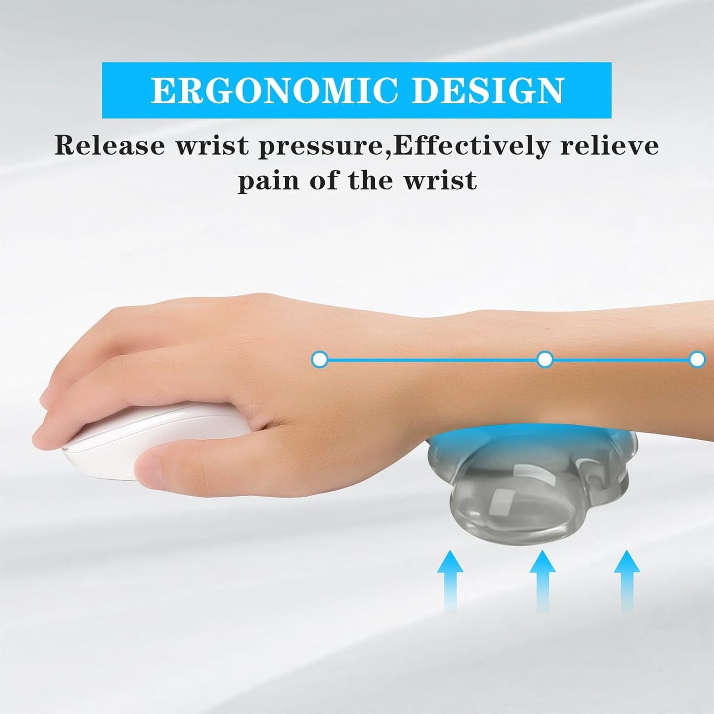 Gel Cloud Keyboard and Mouse Wrist Rest, Cute Wrist Support and Arm Support Keyboard Rest for Keyboard and Mouse Typing Pain Relief，Suitable for Office/Computer/Laptop/Gaming（White）