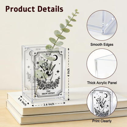 The Makeup Artist Acrylic Cosmetic Pencil Pen Holder, Funny Vanity Accessories for Girls, Makeup Brushes Holder for Beauty Specialist Esthetician, Make Up Artist MUA Appreciation Gifts