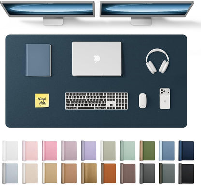 YSAGi Leather Desk Protector, Office Mat, Large Mouse Mat, Non-Slip PU Leather Blotter, Laptop Desk Mat, Waterproof Writing Pad for Office and Home (Black, 31.5" x 15.8") - Colors B