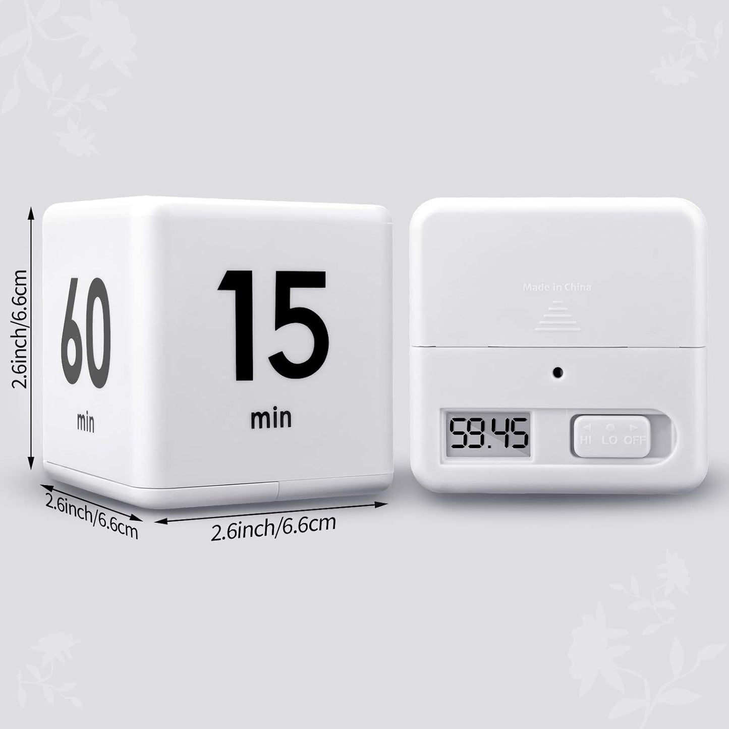 Weewooday 2 Pieces Cube Productivity Timer Flip Gravity Sensor Flip Countdown Countup Workout Timer Management 1 3 5 10 Minutes and 15 20 30 60 Minutes for Work Learning Kitchen Cooking(Green, Blue)