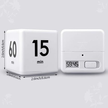 Weewooday 2 Pieces Cube Productivity Timer Flip Gravity Sensor Flip Countdown Countup Workout Timer Management 1 3 5 10 Minutes and 15 20 30 60 Minutes for Work Learning Kitchen Cooking(Green, Blue)
