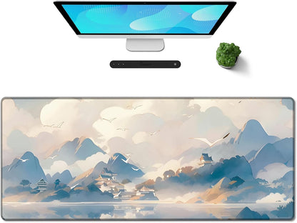 Galdas Mouse Pad For Gaming,Forest Background Pattern XXL XL Large Mouse Mat Long Extended MousePad Desk Mat Non-Slip Rubber Mice Pads Stitched Edges Thin (31.5 x 11.8 x 0.12 Inches) Tree