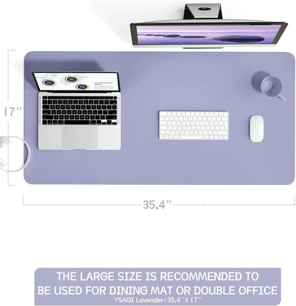 YSAGi Non-Slip Leather Desk Pad, Waterproof Laptop Computer Desk Keyboard Mat, Table Protector Blotter Mat, Large Mouse Pad for Office/Work/Home/Decor(Black, 31.5" x 15.7")