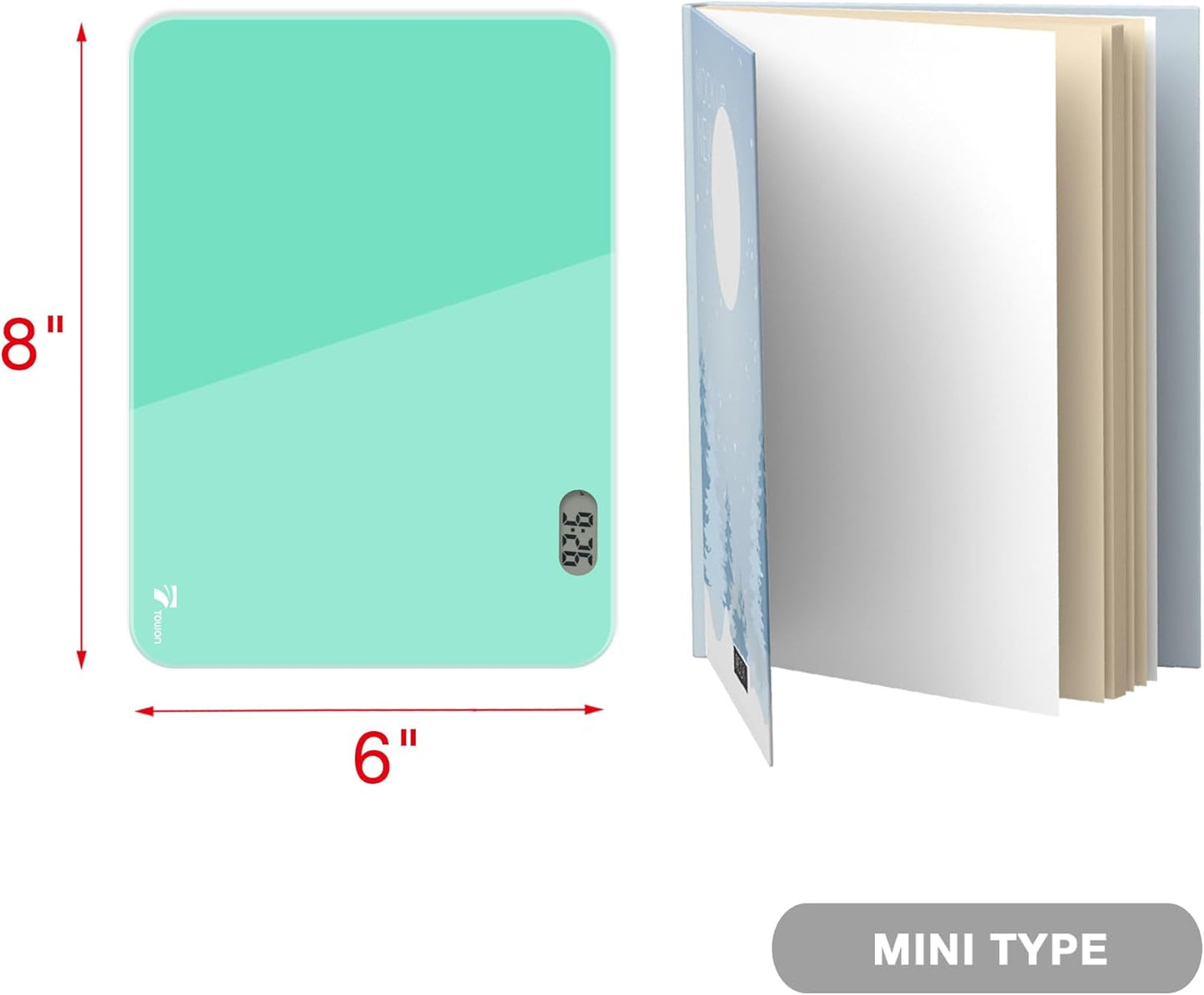 TOWON Small Glass Dry Erase Board, Desk White Board with Standing, Mini Whiteboard Easel Pad Set, Stenography Artifact for Office, Home and School Supplies, 8x6 Inches, Black