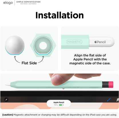 elago Compatible with Apple Pencil Pro Case & Apple Pencil 2nd Generation Case, Compatible with Magnetic Charging, Double Tap, Squeeze, Haptic (Must Read Installation Instructions) [Lovely Pink]