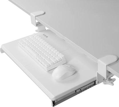 VIVO Large Keyboard Tray Under Desk Pull Out with Extra Sturdy C Clamp Mount System, 27 (33 Including Clamps) x 11 Inch Slide-Out Platform Computer Drawer for Typing, Black, MOUNT-KB05E
