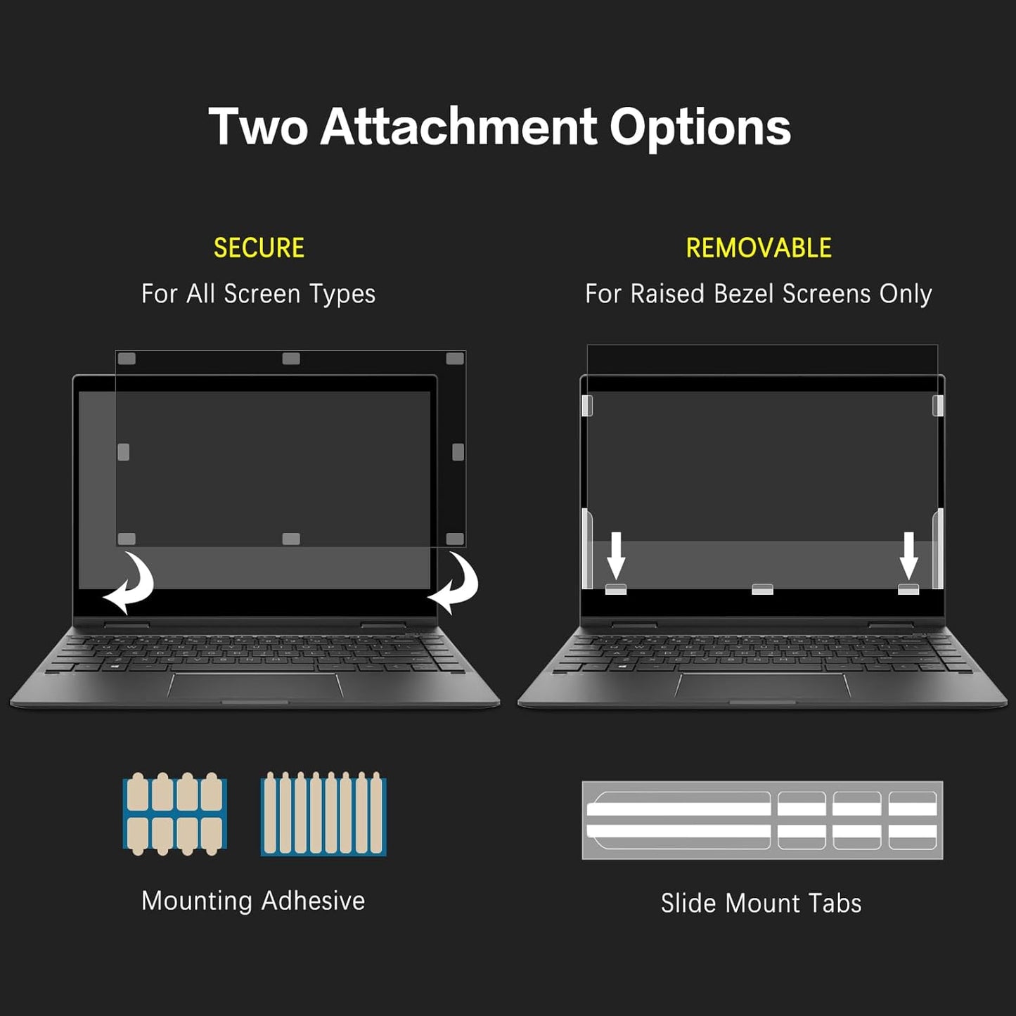 Laptop Privacy Screen 14 Inch 16:9 Aspect Ratio, Laptop Screen Privacy Shield Compatible With Lenovo Hp Dell Acer Asus Thinkpad Envy Xps, Removable Anti Glare Blue Light Computer Filter Protector