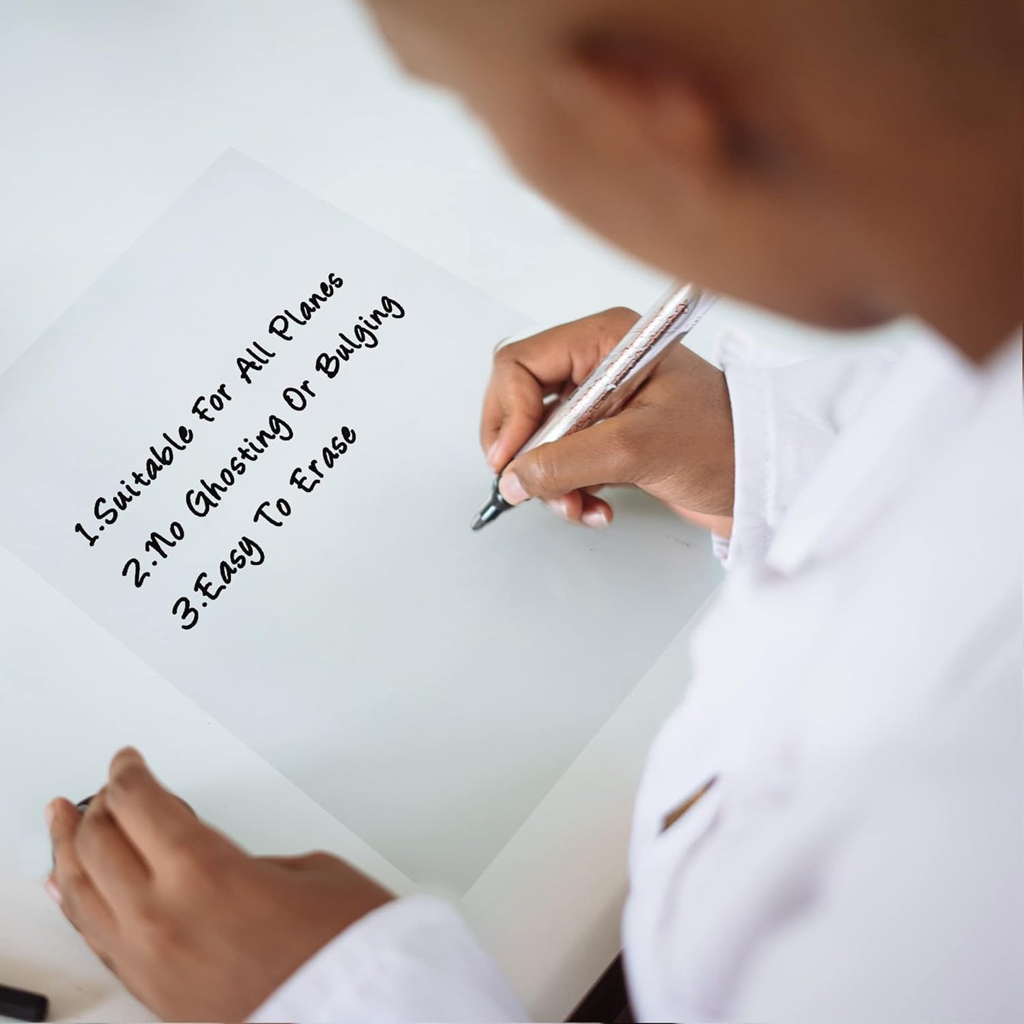 Dry Erase Board Sticker- Whiteboard Stickers-8.27''x11.69'' Removable Dry Erase Sheets- Fridge Dry Erase Paper for Wall/Desk/Refrigerator/Door/Locker/Home/Office/Classroom (White-2Pcs)