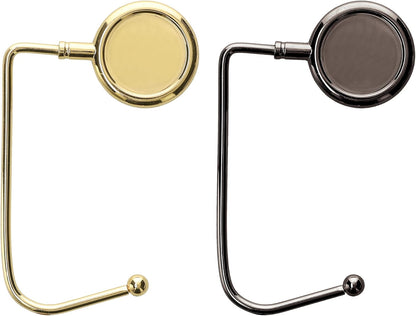kwmobile Purse Hook for Table - Set of 2 Purse Holder - Handbag Hanger - Portable Bag Holder - Bag Hooks for Desk - Table Hook Gold