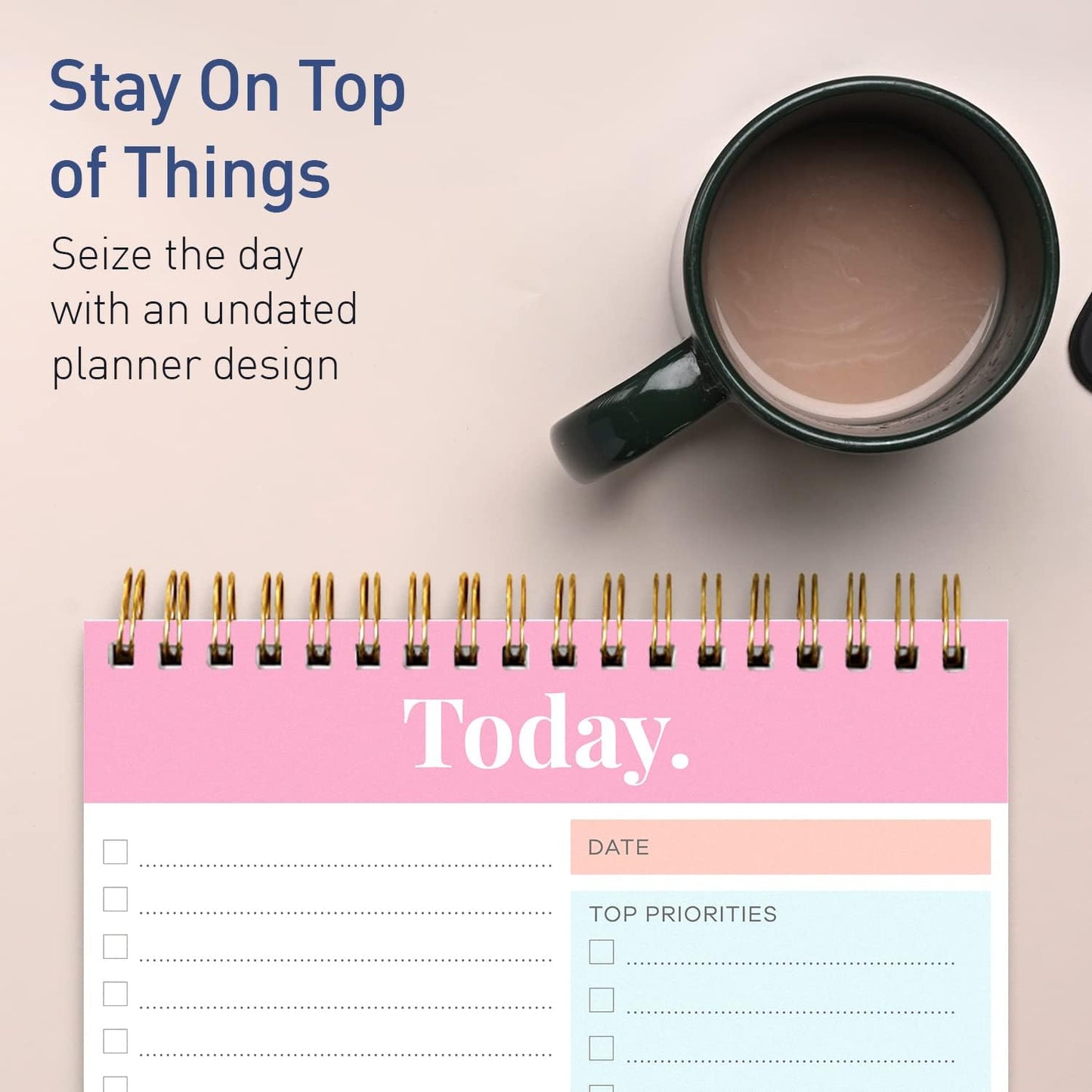 Sweetzer & Orange Daily & Weekly To Do List Notepad – Undated Work Planner & Organizer with Wish List Section, 52-Sheet Coiled Task Pad for Productivity – MAUVE To Do List Notebook for Work